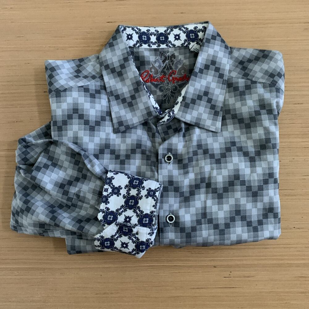 Robert Graham Men’s Size XL Classic Fit Long Sleeve Button Down Flip Cuff Shirt